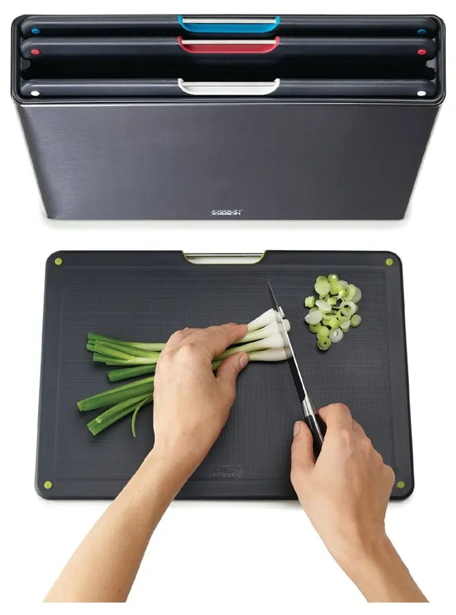 Dosky v súprave 4 ks so stojanom 7x35.5 cm Folio – Joseph Joseph