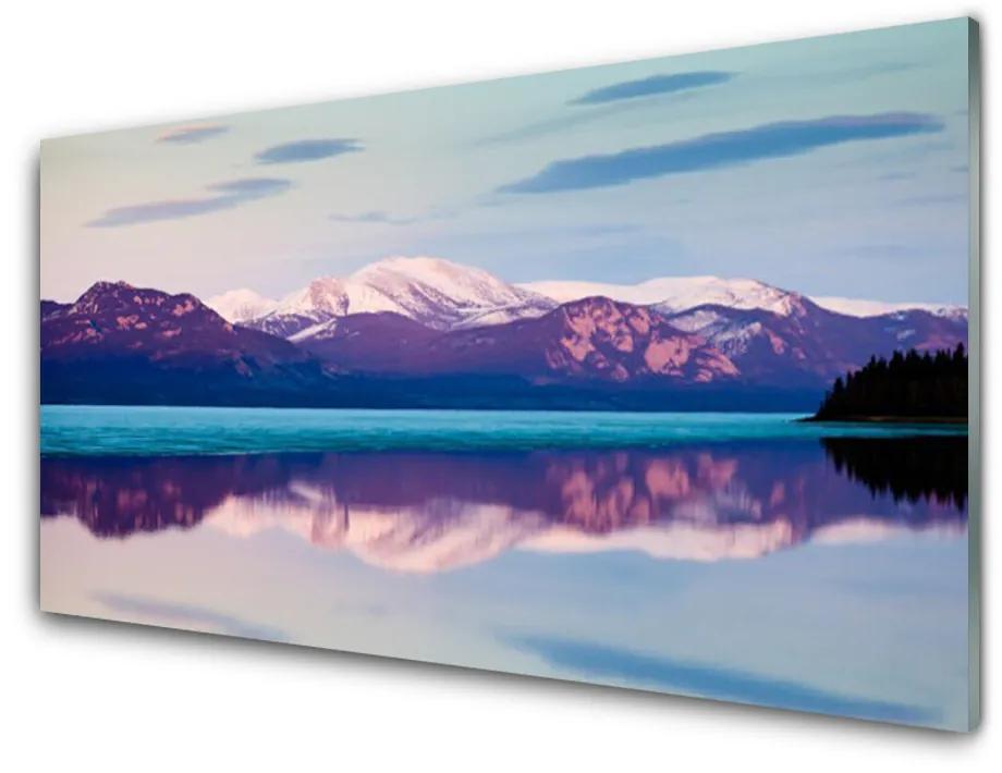Skleneny obraz Hory jazero príroda 100x50 cm