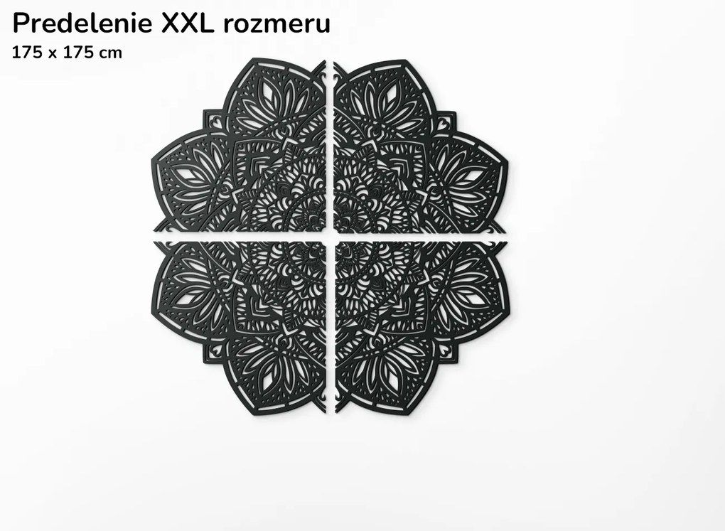 drevko Drevená mandala Kvet života Rozmer obrazu: 120 x 120 cm, Farba dekorácie: Čierna