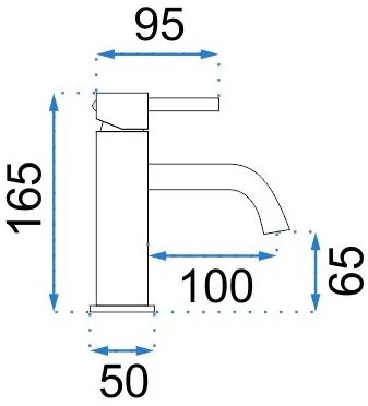 Rea Lungo, umývadlová batéria h-165, čierna matná, REA-B4102