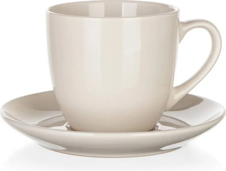 Šálka s tanierikom Natural 250 ml, ivory