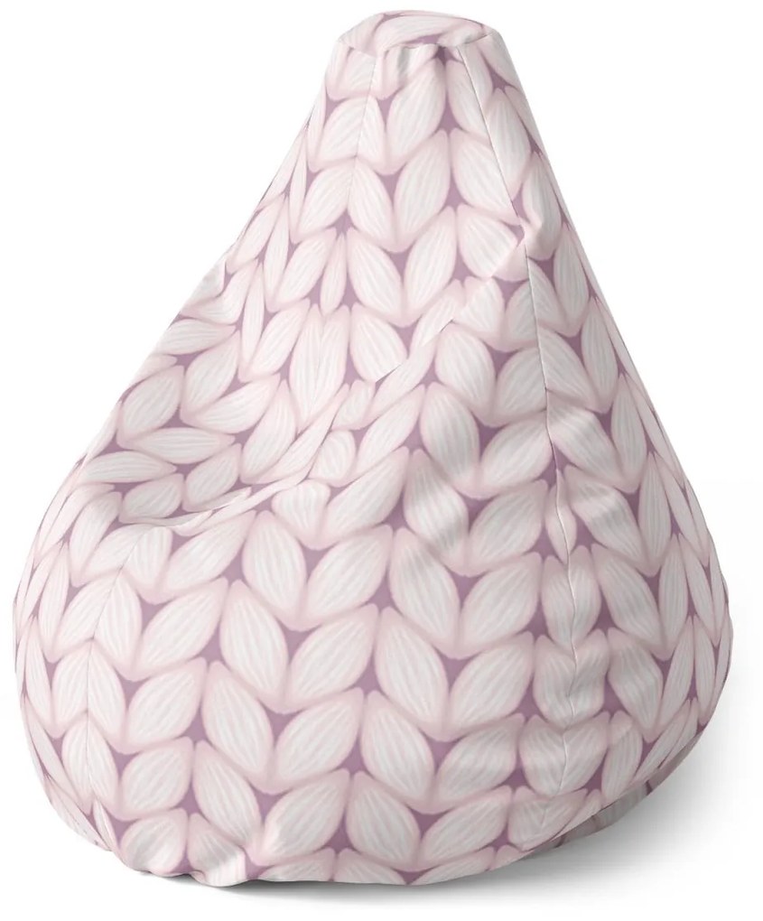 Sablio Sedací vak Pear Bledoružové pletenie - 70 x 95 x 15 cm