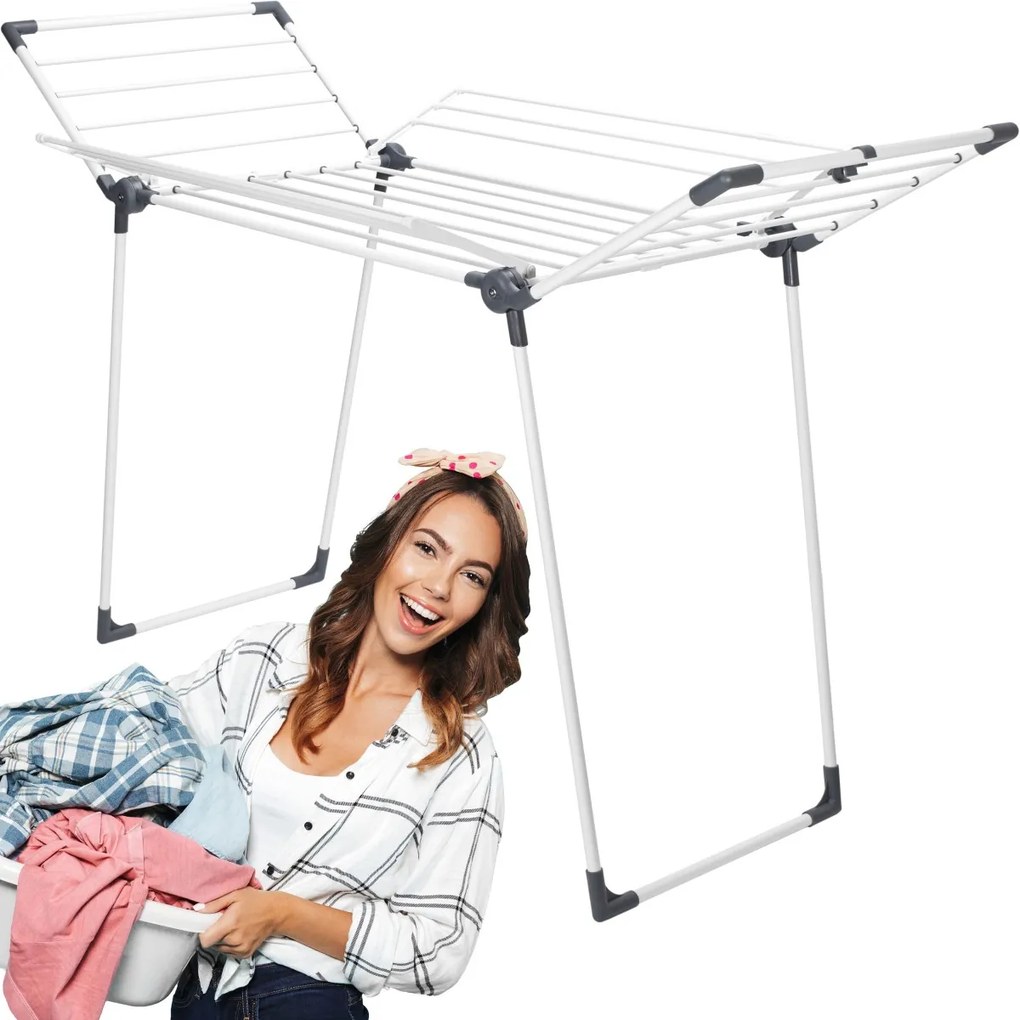 Sušiak na bielizeň TIANA biely/antracitový