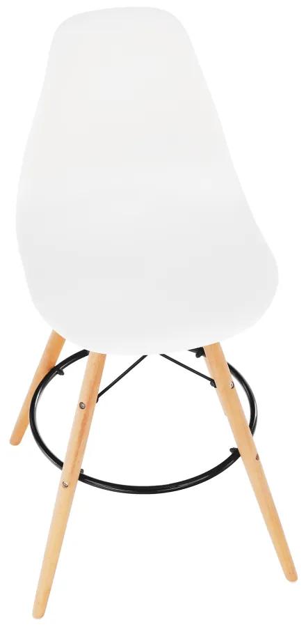 Tempo Kondela Barová stolička, biela/buk, CARBRY 2 NEW