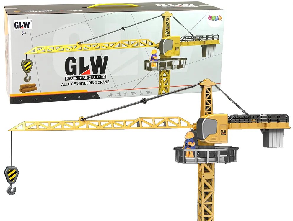 Lean Toys Stavebný žeriav 95cm - žltý