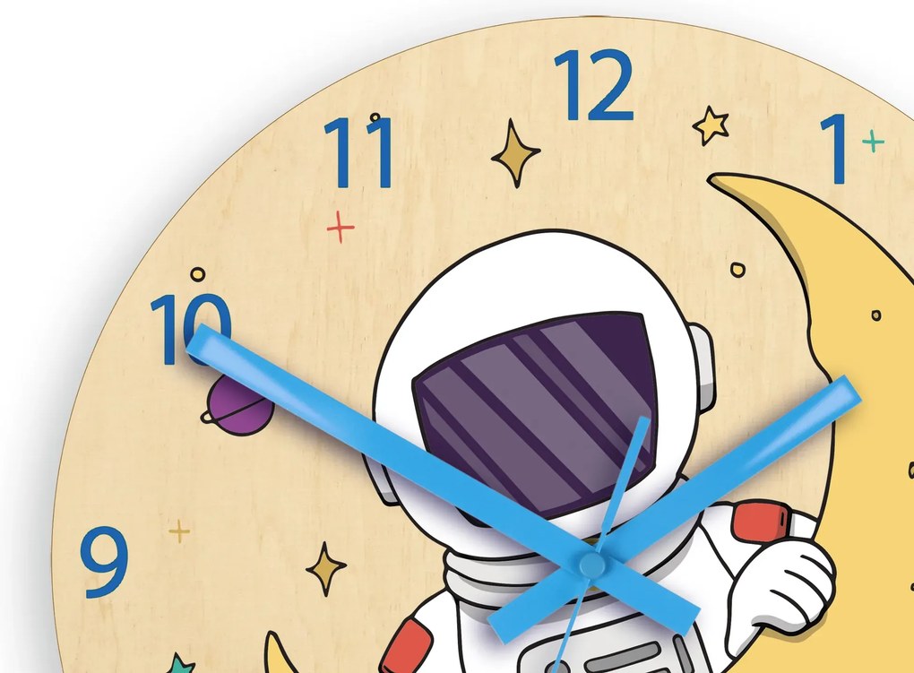 Detské nástenné hodiny Ami Astronaut 30 cm viacfarebné