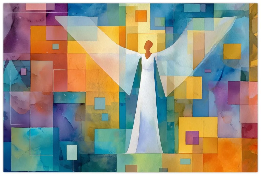 Obraz - Geometrický anjel (90x60 cm)