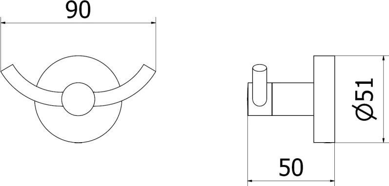 Mexen Remo, dvojitý háčik na uterák, medená matná, 70507352-65