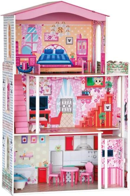Woody Drevený domček pre bábiky - 7 ks nábytku