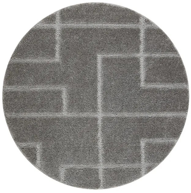 Kúpeľňový koberček SUPREME LINES línie, sivý kruh