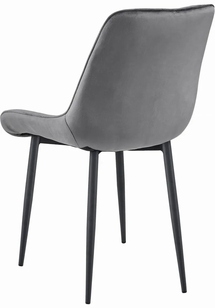 Zamatová jedálenská stolička TOR, tmavo sivá