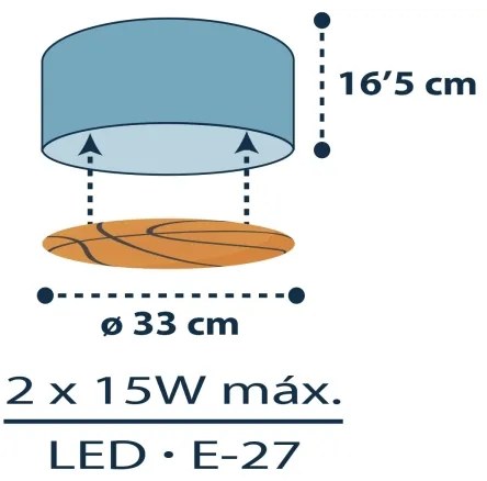 Dalber 41746 - Detské stropné svietidlo BASKET 2xE27/15W/230V