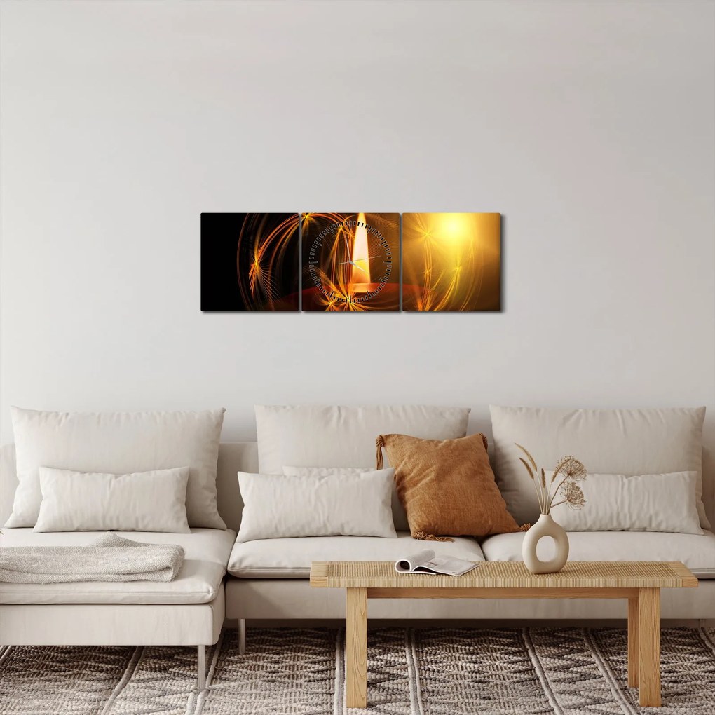 Obraz sviečky (s hodinami) (90x30 cm)