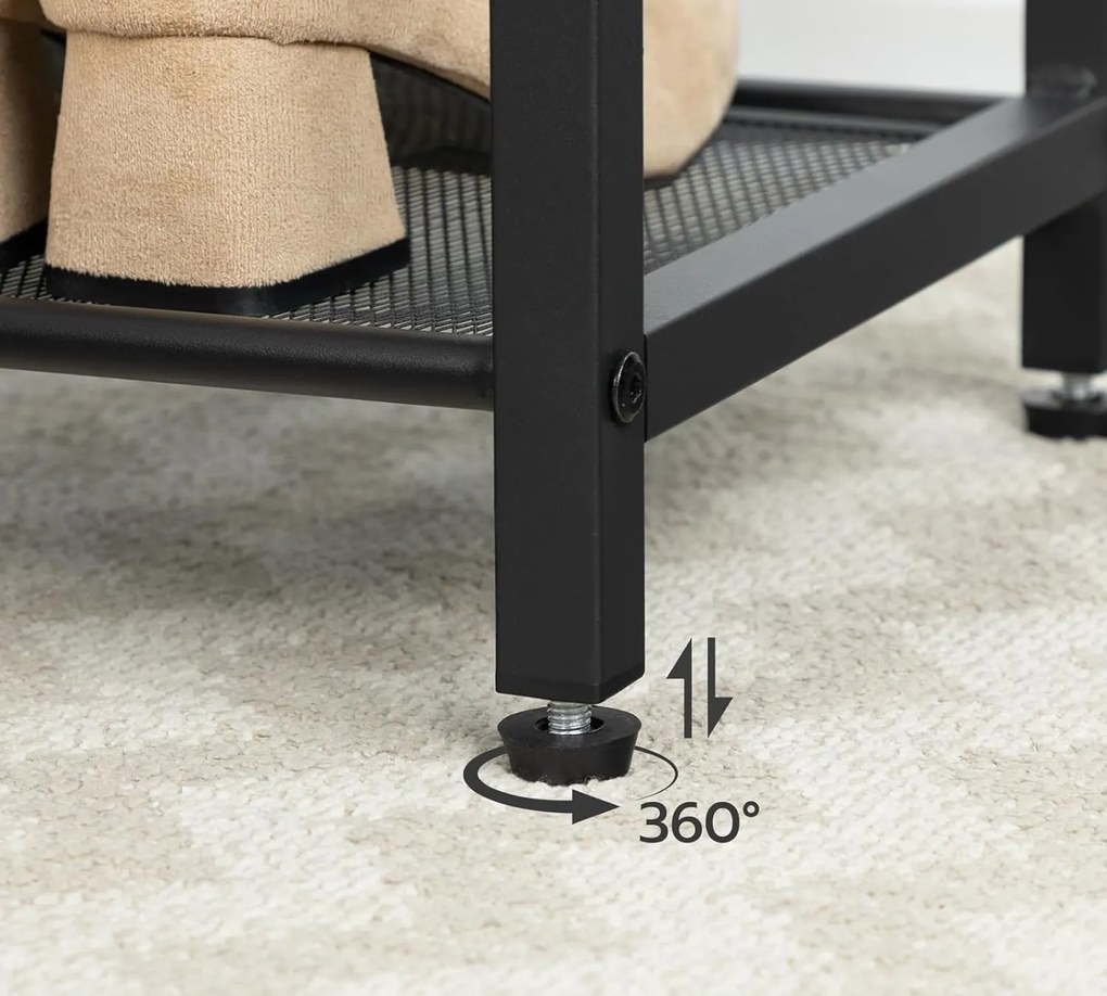 Botník s lavicí Vasagle Arvel 75 cm černý/hnědý