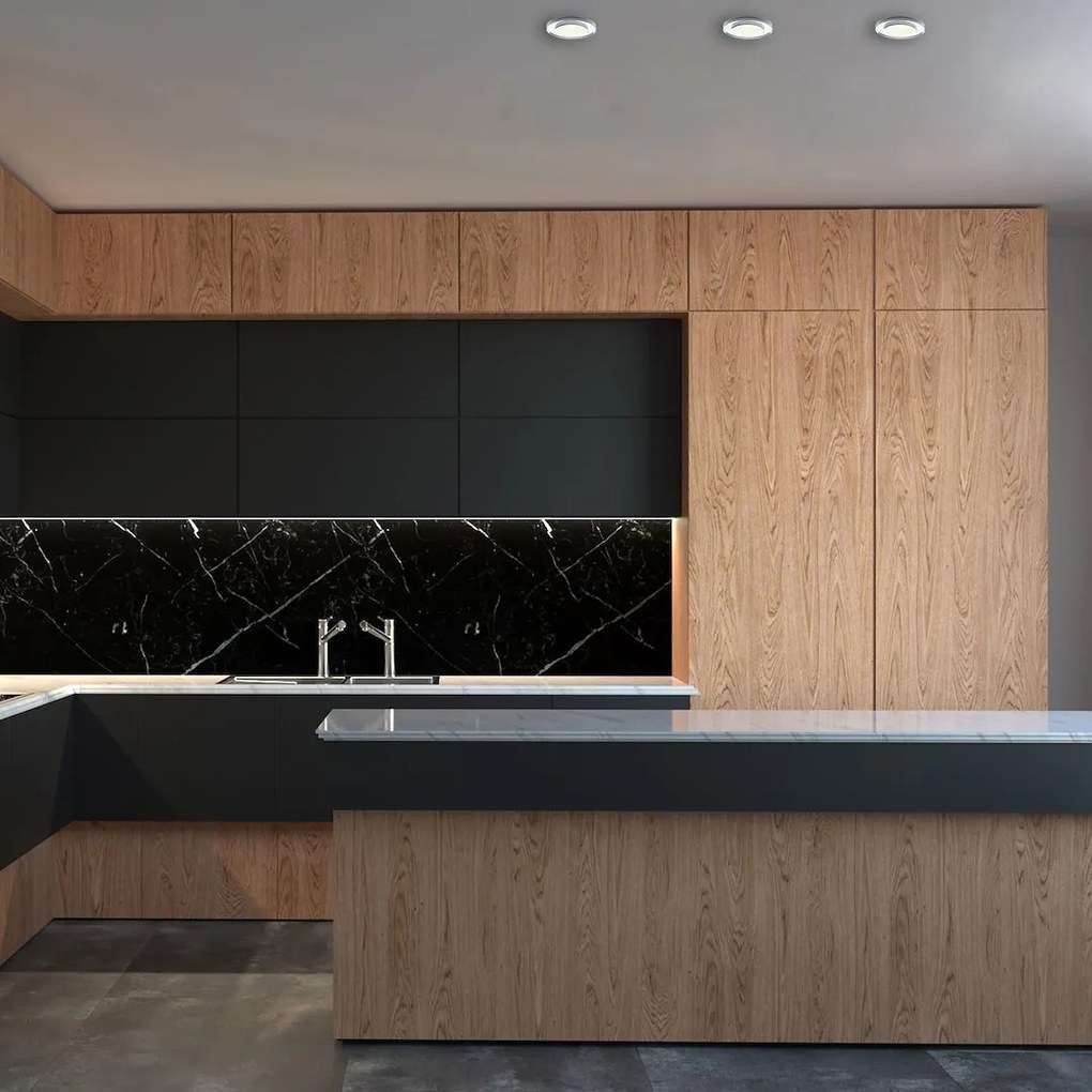 Podhľadové svietidlo Glass Round, 1x sklenené/strieborné kovové tienidlo, s