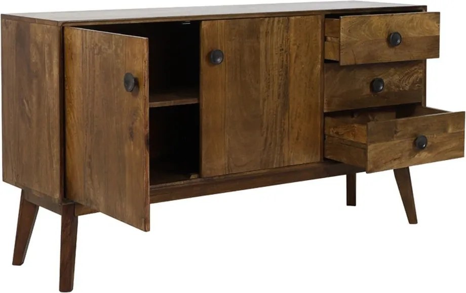 Drevená komoda Espita so šuplíkmi a dvierkami - 152*40*80cm