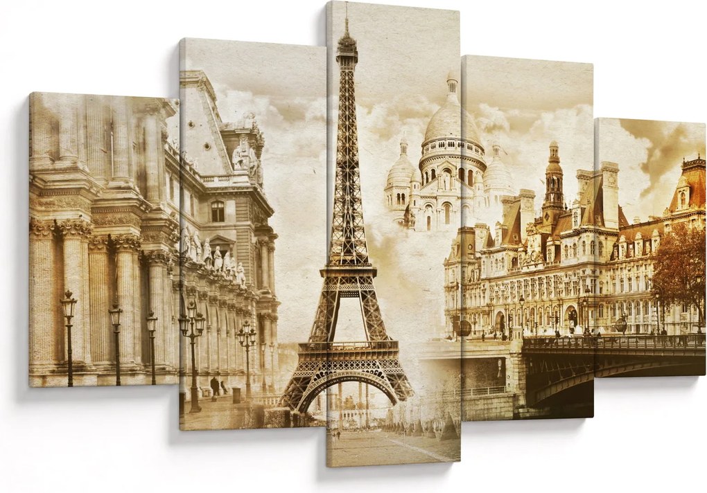 Obraz - Parížske pamiatky (150x105 cm)