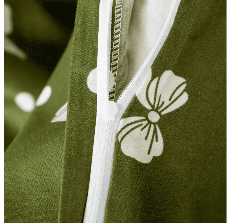 Mikroflanelové obliečky WHITE BOW zelené Rozmer obliečky: 70 x 90 cm | 140 x 200 cm