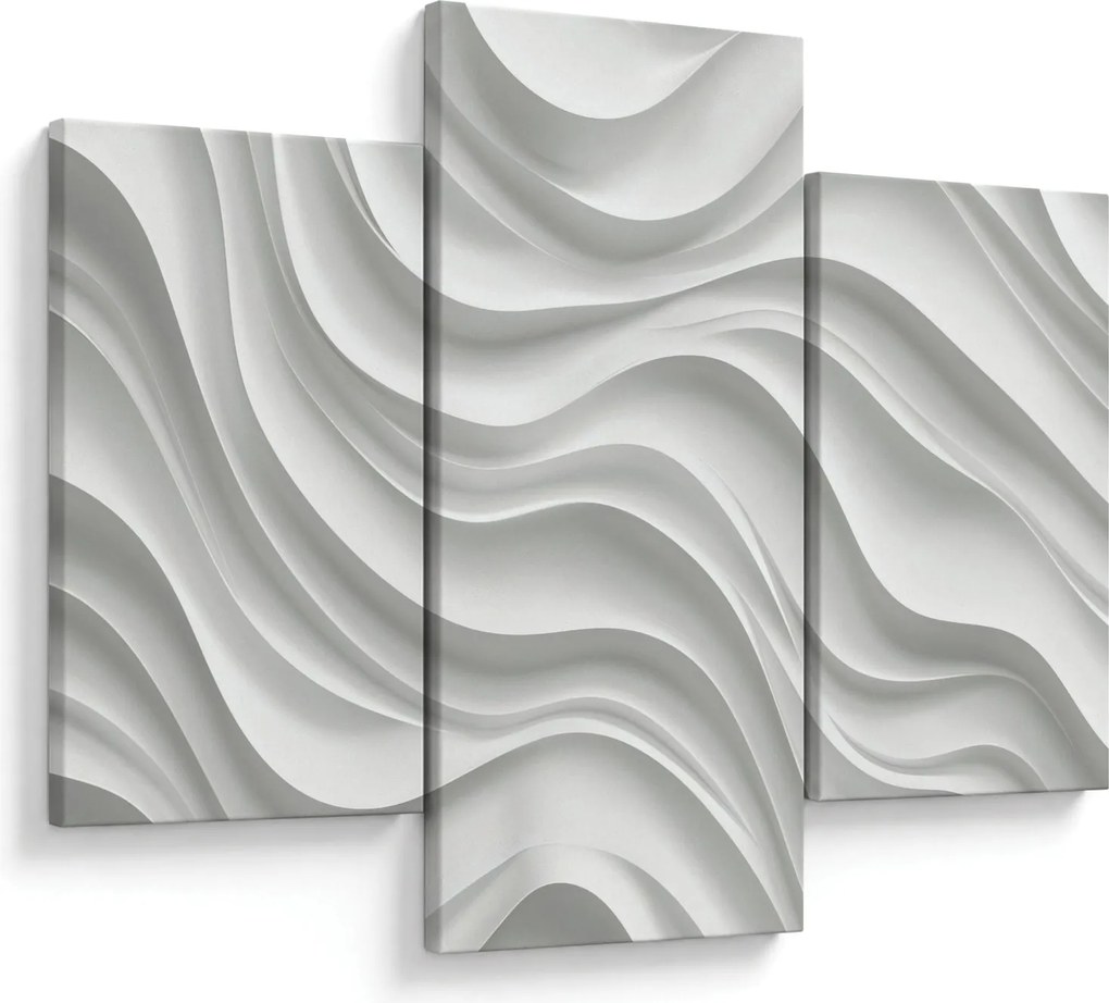 Obraz - 3D biele vlny (90x60 cm)