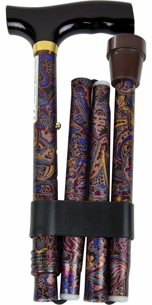 Modom Vychádzková skladacia palica Oriental - gold, 95 cm