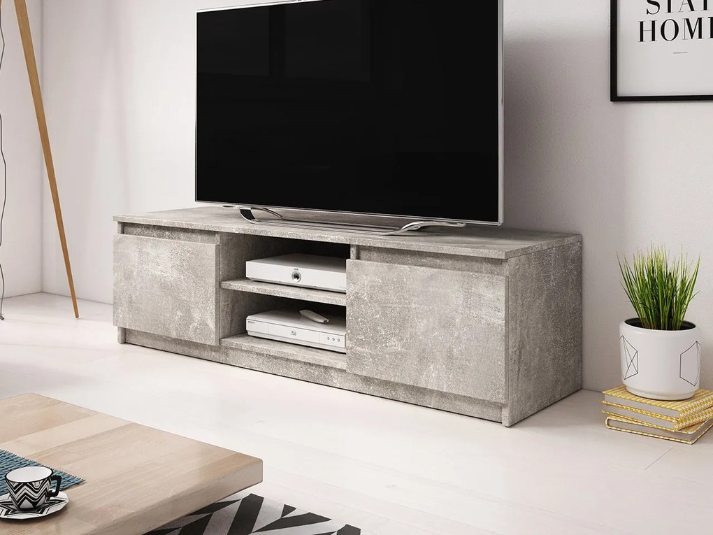 TV stolík Ziziko, Farby: dub sonoma / dub sonoma + biela, Osvetlenie: osvetlenie LED biele