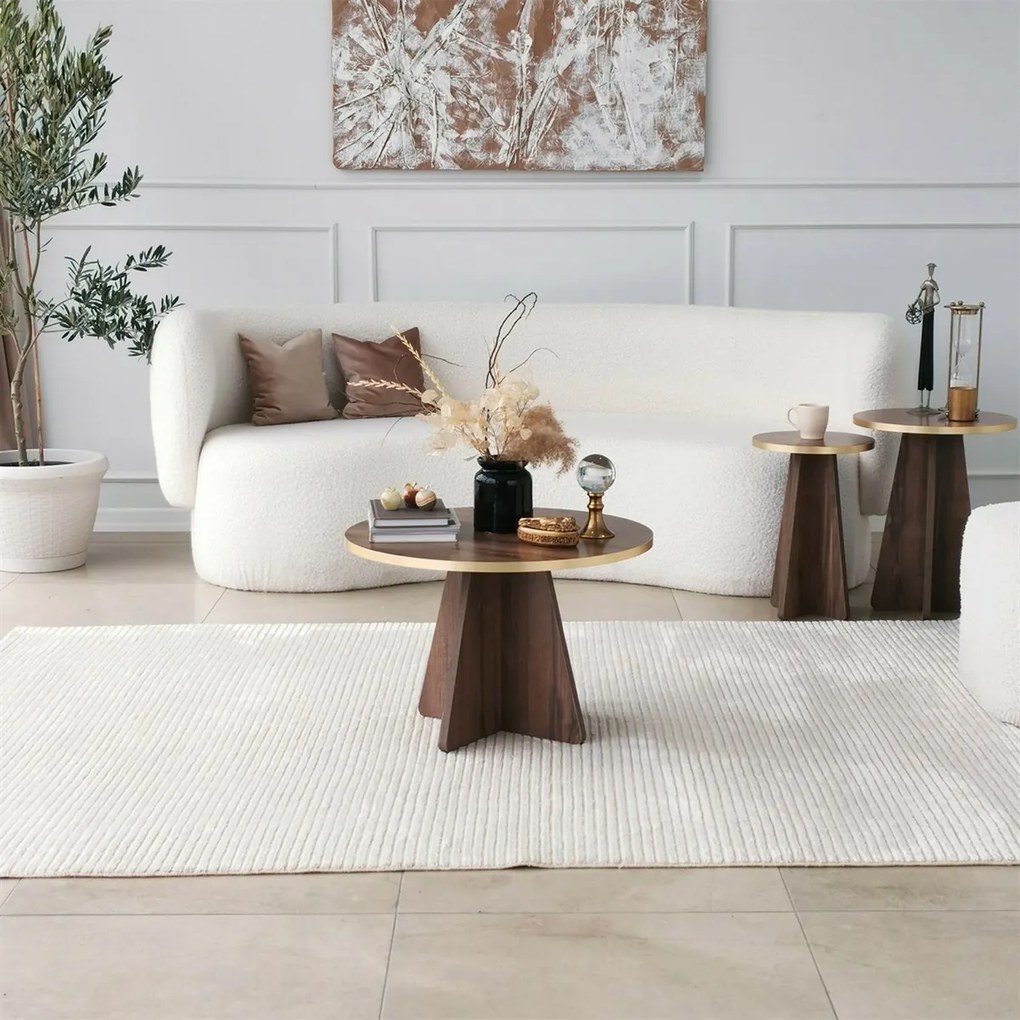 Konferenčný stolík Mushroom Gold and Walnut
