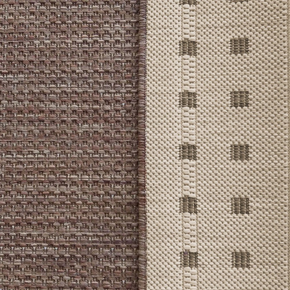 DY ZARA 11 obojstranný koberček s výšivkou, hnedý Rozmer: 80 cm