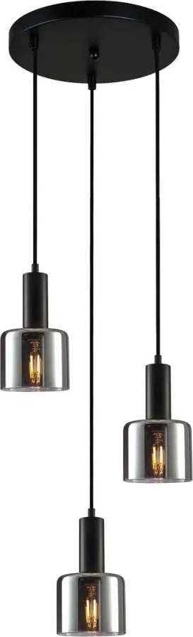 ITALUX PND-65342-3A-BK+SG - Luster na lanku SANTIA 3xE27/40W/230V čierna