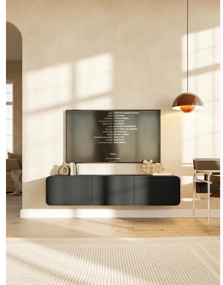 TV skrinka/stolík Orro O5 (čierna). Akcia -21%. Vlastná spoľahlivá doprava až k Vám domov. 1100610