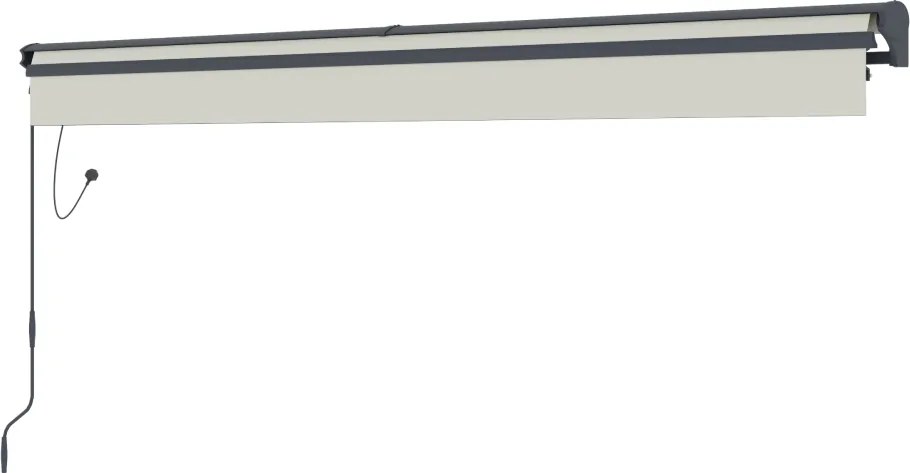 Elektrická markíza s LED osvetlením BestBerg BBSU-EL395BG / 395 × 300 cm / béžová