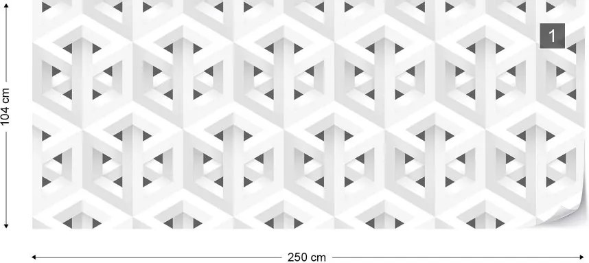 Fototapeta GLIX - 3D White And Grey Cube Pattern  + lepidlo ZADARMO Vliesová tapeta  - 250x104 cm