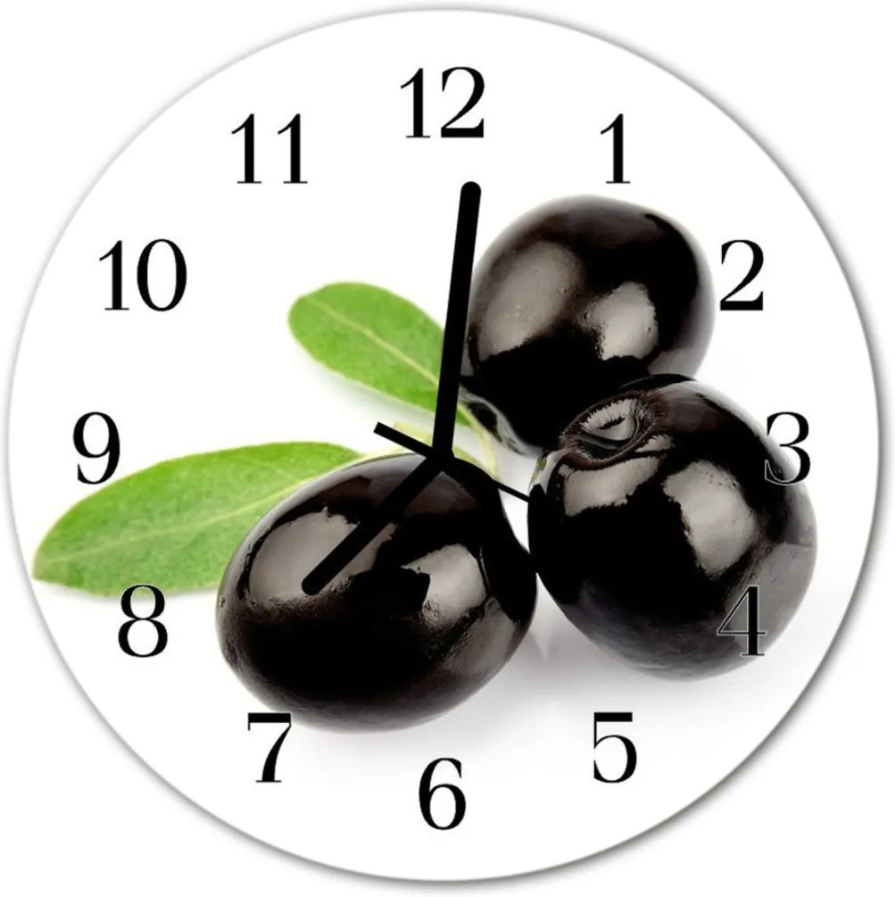 Nástenné sklenené hodiny  olivy