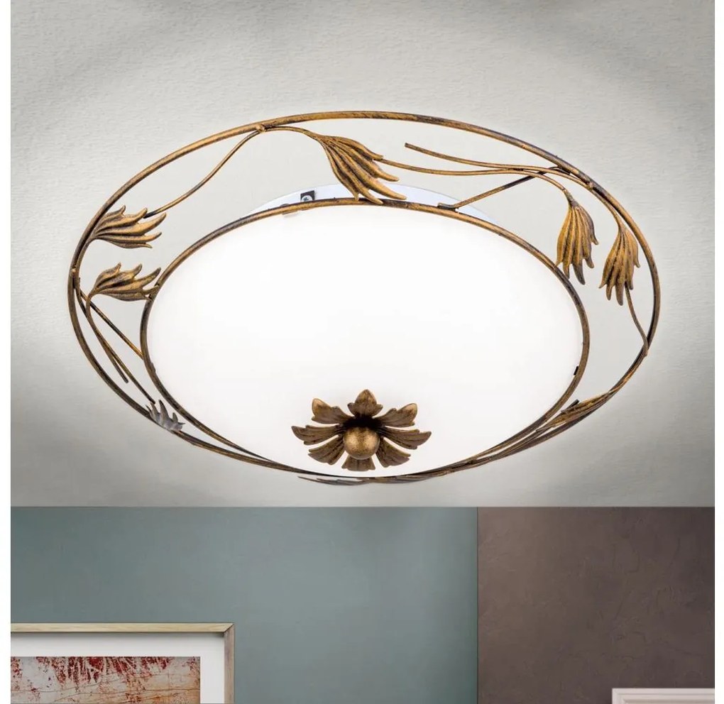 Orion DL 7-509/40 - Stropné svietidlo FLEUR 2xE27/60W/230V pr. 40 cm bronz