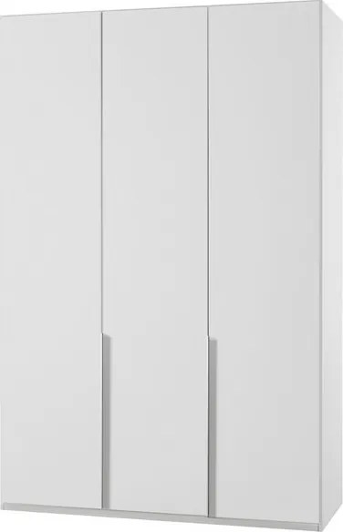 Šatníková skriňa New York D, 135 cm, biela / biely lesk