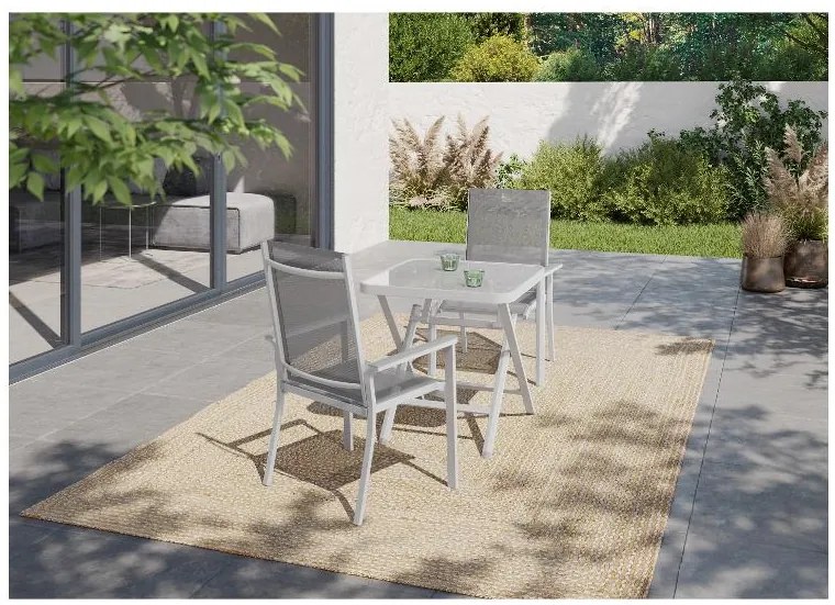 Livarno home Hliníkový skladací stôl Houston, biely (100386251)