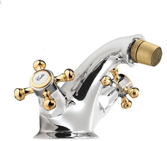 Reitano Rubinetteria Reitano Rubinetteria, ANTEA stojánkova bidetová batéria s výpusťou, chrómová-zlatá, 3182