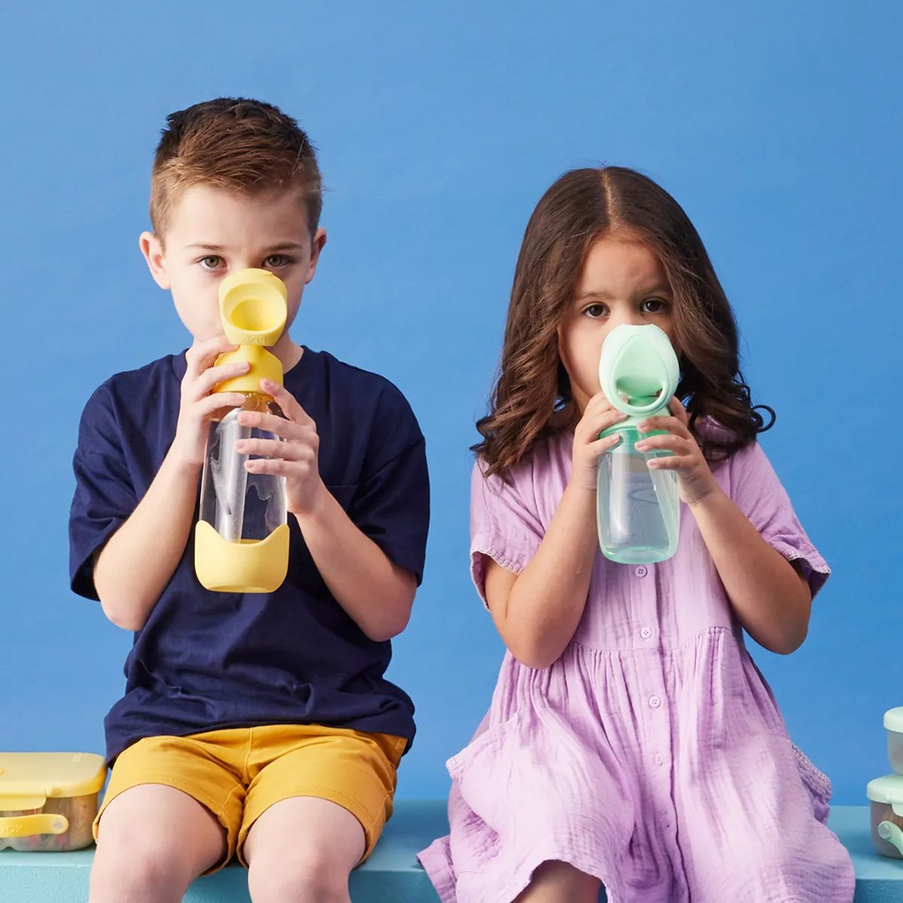 Fľaša na pitie so slamkou 600 ml - lemon twist