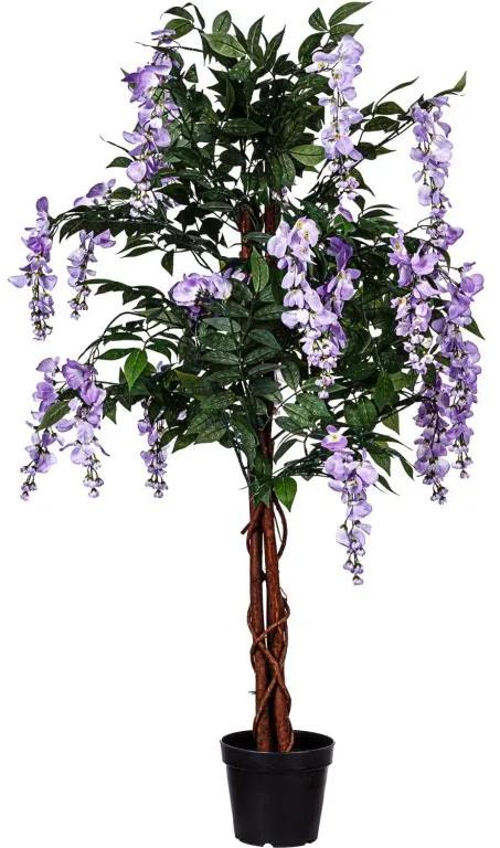 PLANTASIA umelý strom Vistária 120 cm, modrofialové kvety
