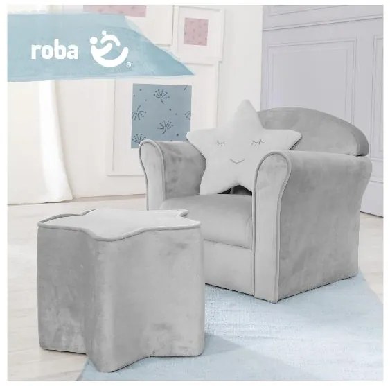 roba Detské kreslo (s lakťovou opierkou, sivá) (100397115)