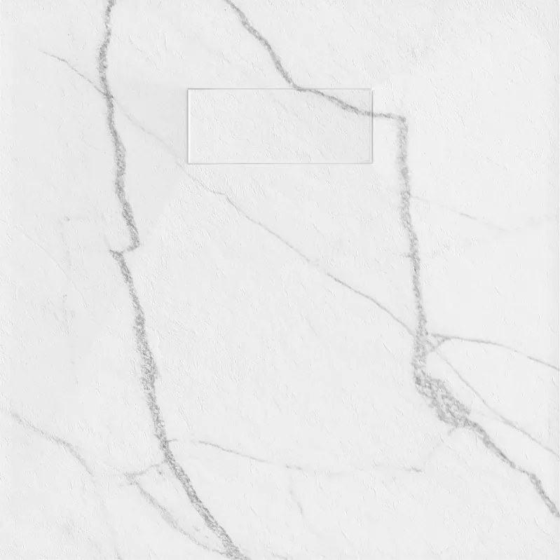 Mexen Hugo, štvorcová sprchová vanička, SMC, 70x70cm, imitácia kameňa – biela, 42157070