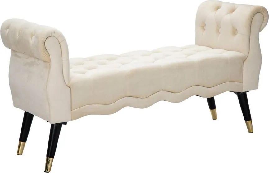 Krémová zamatová lavica Paris – Mauro Ferretti