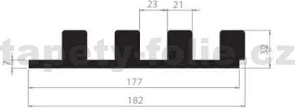 Akustické dekoračné panely MAXI, dub tmavý 3D lamely na filcovom podklade, rozmer 270 x 17,7 cm, IMPOL TRADE