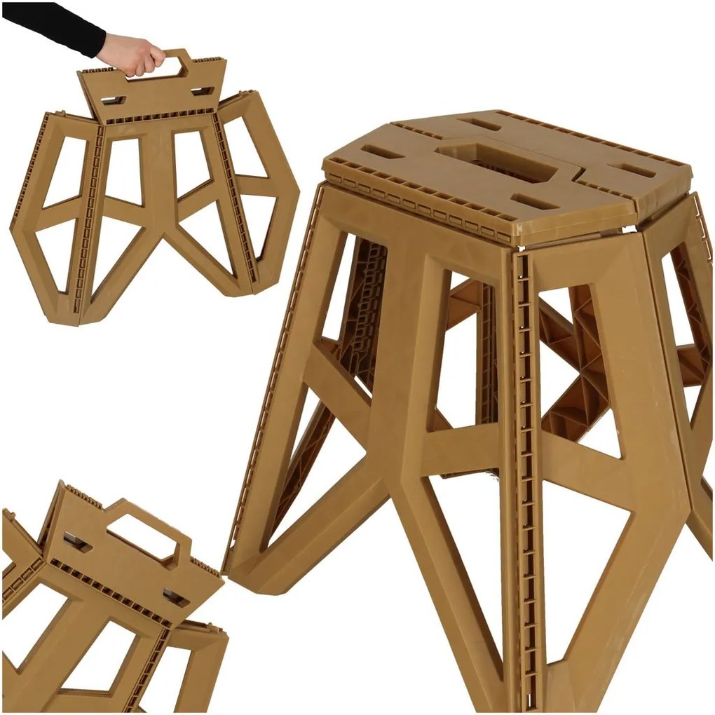 KIK KX3294 Skladacia kempingová stolička 39,5 cm, béžová