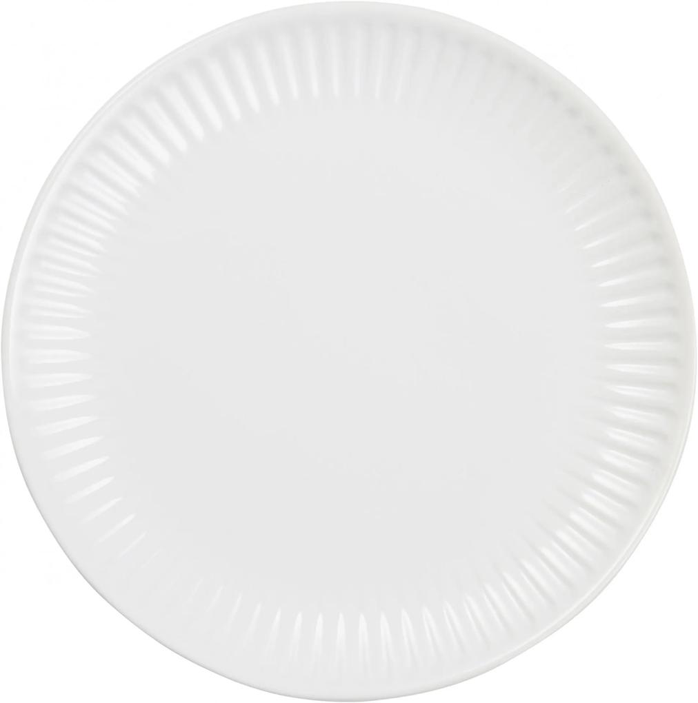 IB LAURSEN Vroubkovaný talíř Mynte Pure White 19,5 cm
