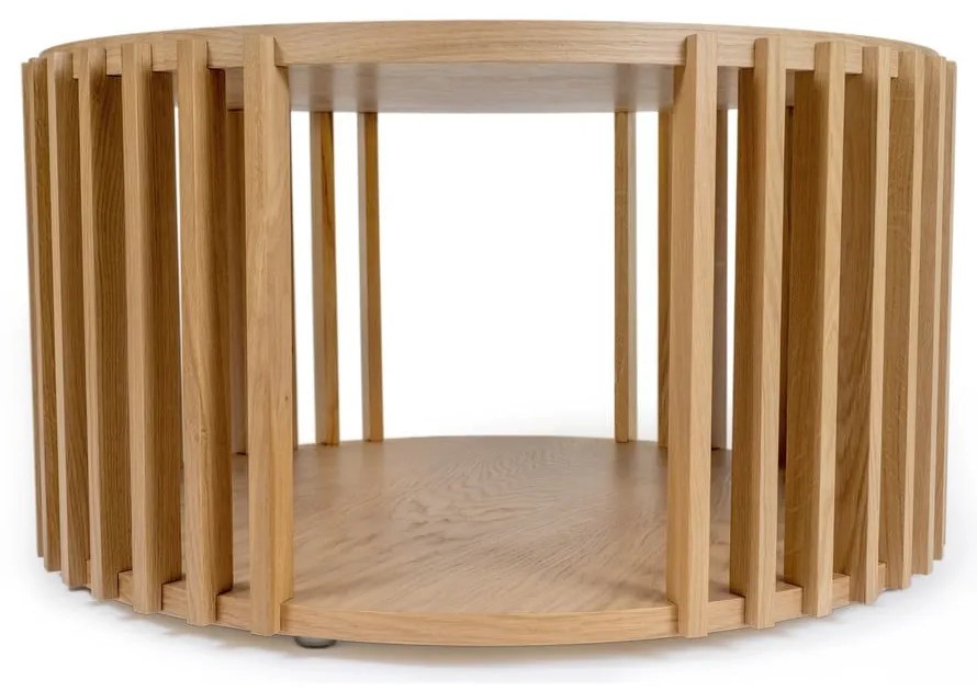 Konferenčný stolík z dubového dreva Woodman Drum, ø 83 cm