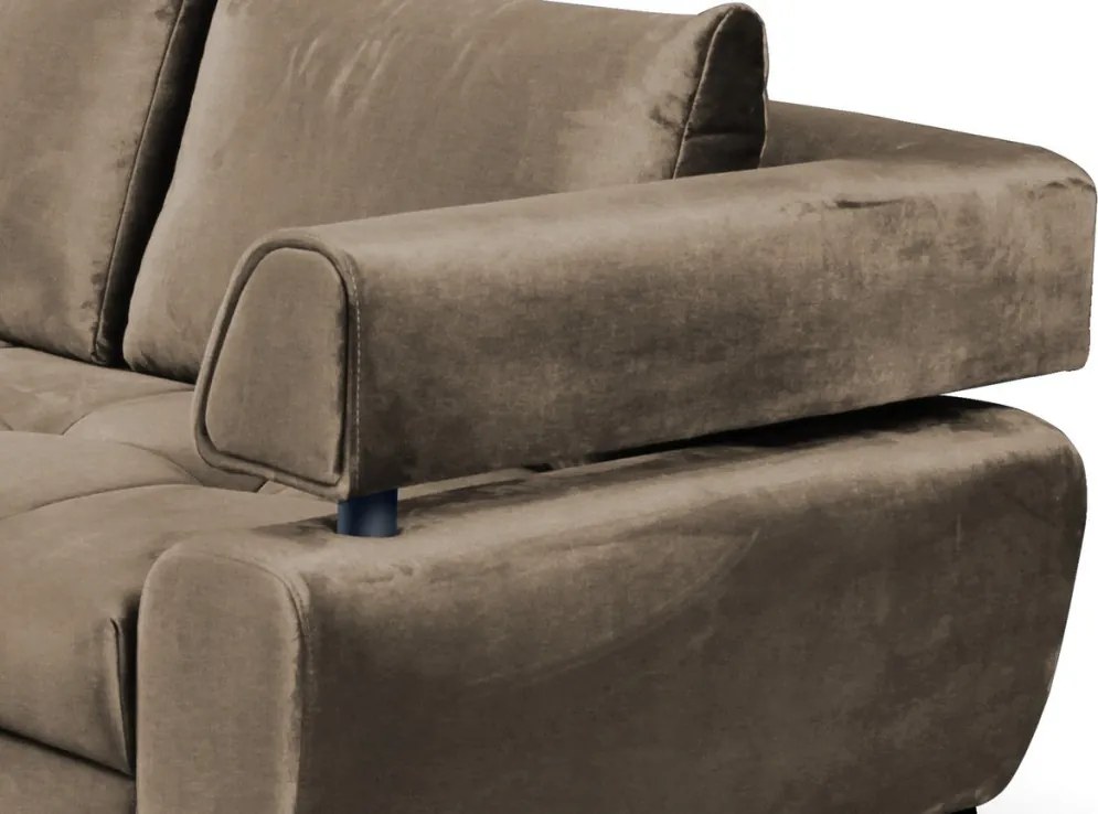 Rohová sedacia súprava Paris, svetlo hnedá látka, ľavý roh