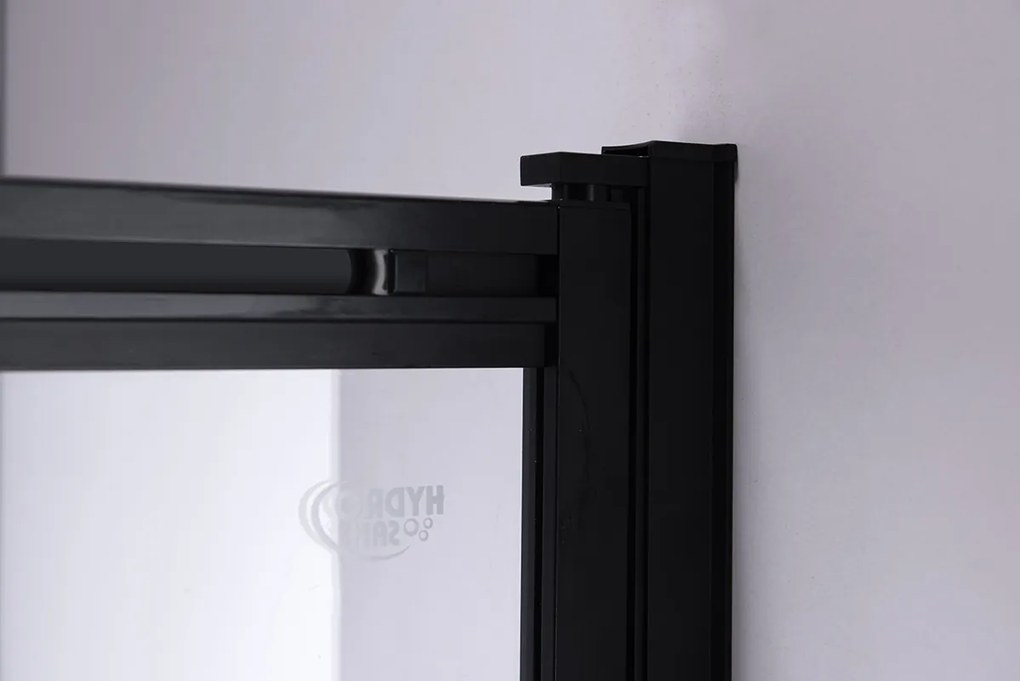 BPS-koupelny Dvojdielna vaňová zástena PR07 BL 120x150 čierna/transparent