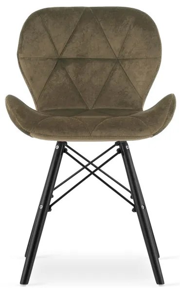 Set troch jedálenských stoličiek LAGO zamatové, hnedé / čierne (3 ks)