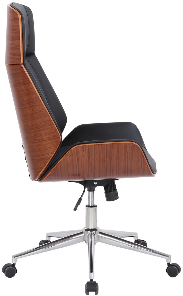 Design-Shop Kancelárska stolička Varel - drevo orech - Čierna