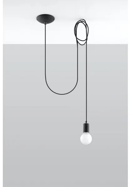 Sollux SL.0369 - Luster na lanku EDISON 1 1xE27/60W/230V pavúk čierna
